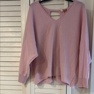 Anthropologie Pilcro pink V-Neck Women's Sweater with cut out back